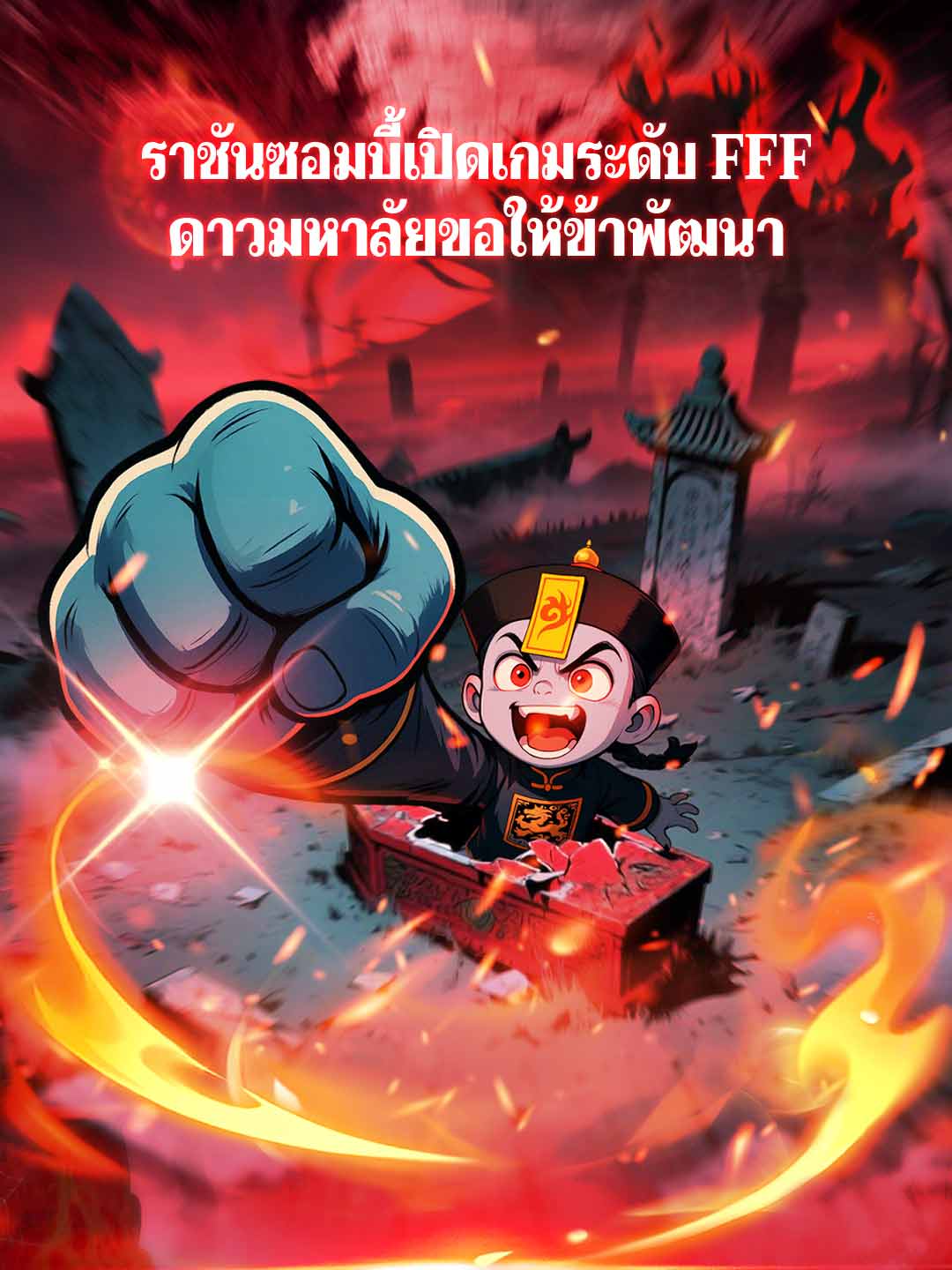 โปสเตอร์ ราชันซอมบี้เปิดเกมระดับ FFF ดาวมหาลัยขอให้ข้าพัฒนา
